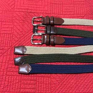 3 mens braided stretch belts. Size 36